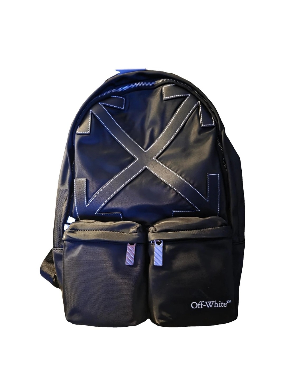 Off-White Arrows Nylon Multi-Pocket Backpack Leather Appliqué Industrial BNWT